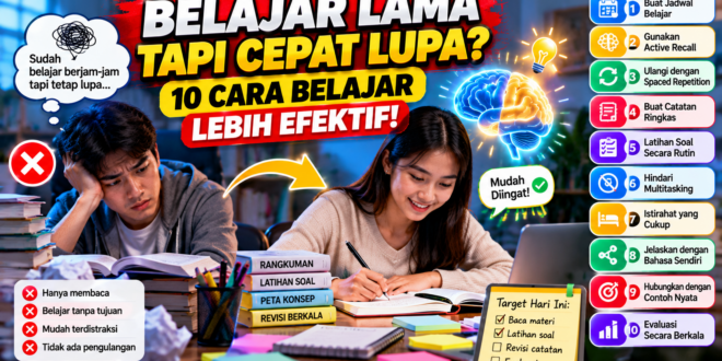 10 Cara Belajar Efektif agar Mudah Ingat dan Tidak Cepat Lupa