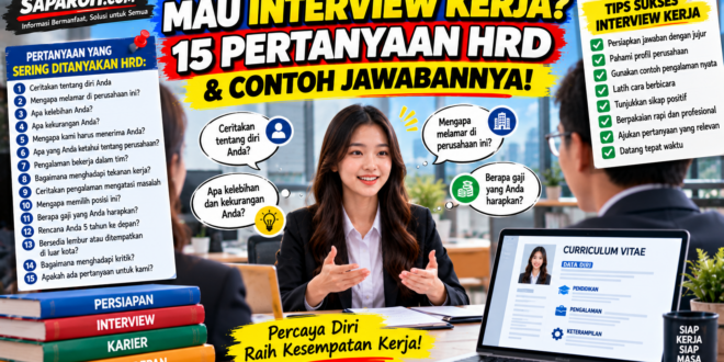 15 Pertanyaan Interview Kerja HRD dan Contoh Jawabannya